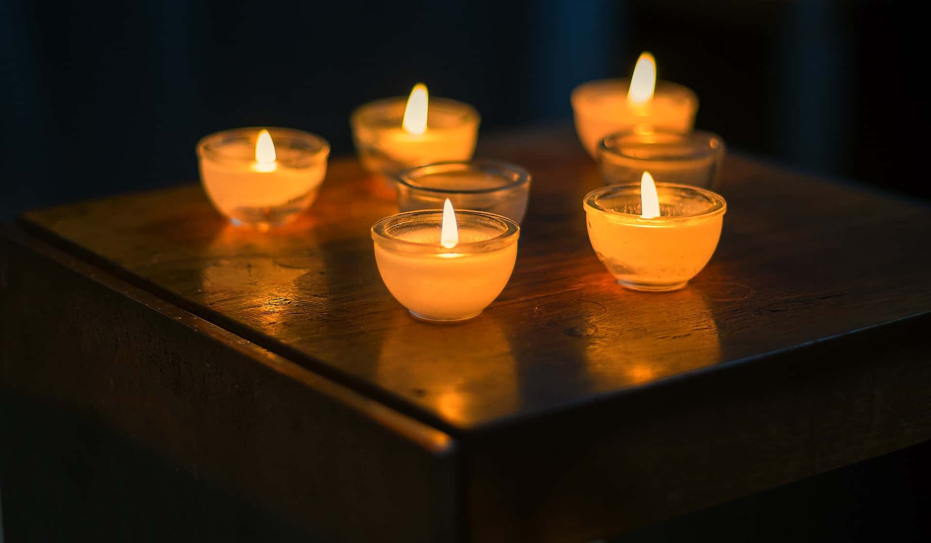 Image of 5 candle lights burning